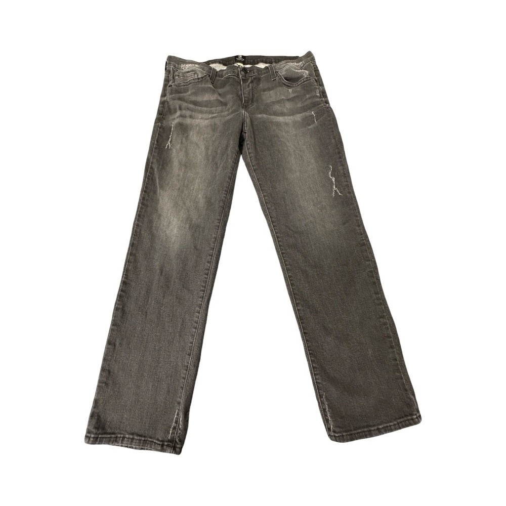 Just Black Jeans Womens 31 Gray Straight Leg Distressed Faded Denim‎ Made in USA